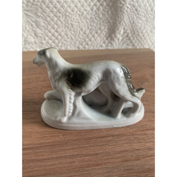 Vintage Black and White Greyhound Dog Bone China Figure Japan - Picture 3 of 10